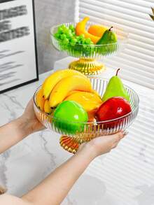 1 件金边塑料水果架、小吃篮、水果托盘、多用途经典欧式篮子，适用于酒店、KTV、客厅、餐厅、婚礼派对、桌面装饰、房间装饰 - 彩色 - 查看 9