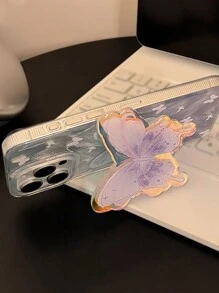 2000 年代时尚 1 件紫色蝴蝶支架手机壳,优雅纱网梦幻设计,兼容 16/15/14/13/12/11 系列防水防震防摔防刮 - 彩色 - 查看 8