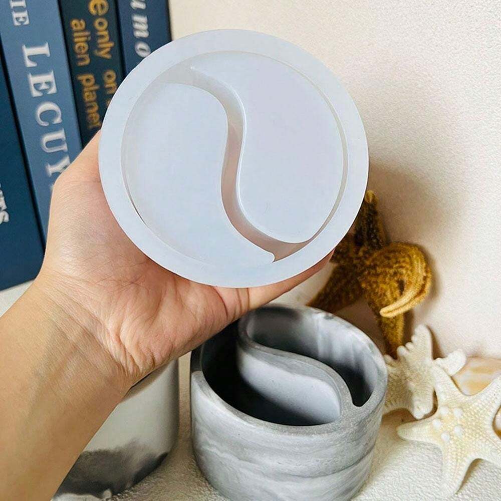 DIY Tai Chi Container Silicone Mold Concrete Flower Pot Cement Candle