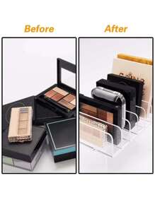 1pc Makeup Organizer Box For Eyeshadow Palette, Transparent Cosmetic Storage Box, Suitable For Dressing Table, Vanity, Bathroom Countertop, Cabinet, 7 Compartments,Room,Home,Bedroom,Bathroom,House,Pink Room,Living Room Decor,Travel Stuff,Gift Bag,Gifts For Mom,Dad,Men,Friends,Teacher,Birthday,Wedding,Desk,Shelves,Accessories,Gift Boxes,Funny Gift,Storage ﻿ - Multicolor - View 7