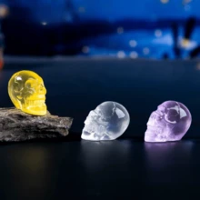 12 件装夜光多色骷髅眼珠形 ABS 塑料装饰配件，半透明装饰 DIY 万圣节用品 - 眼睛+骷髏 - 查看 2