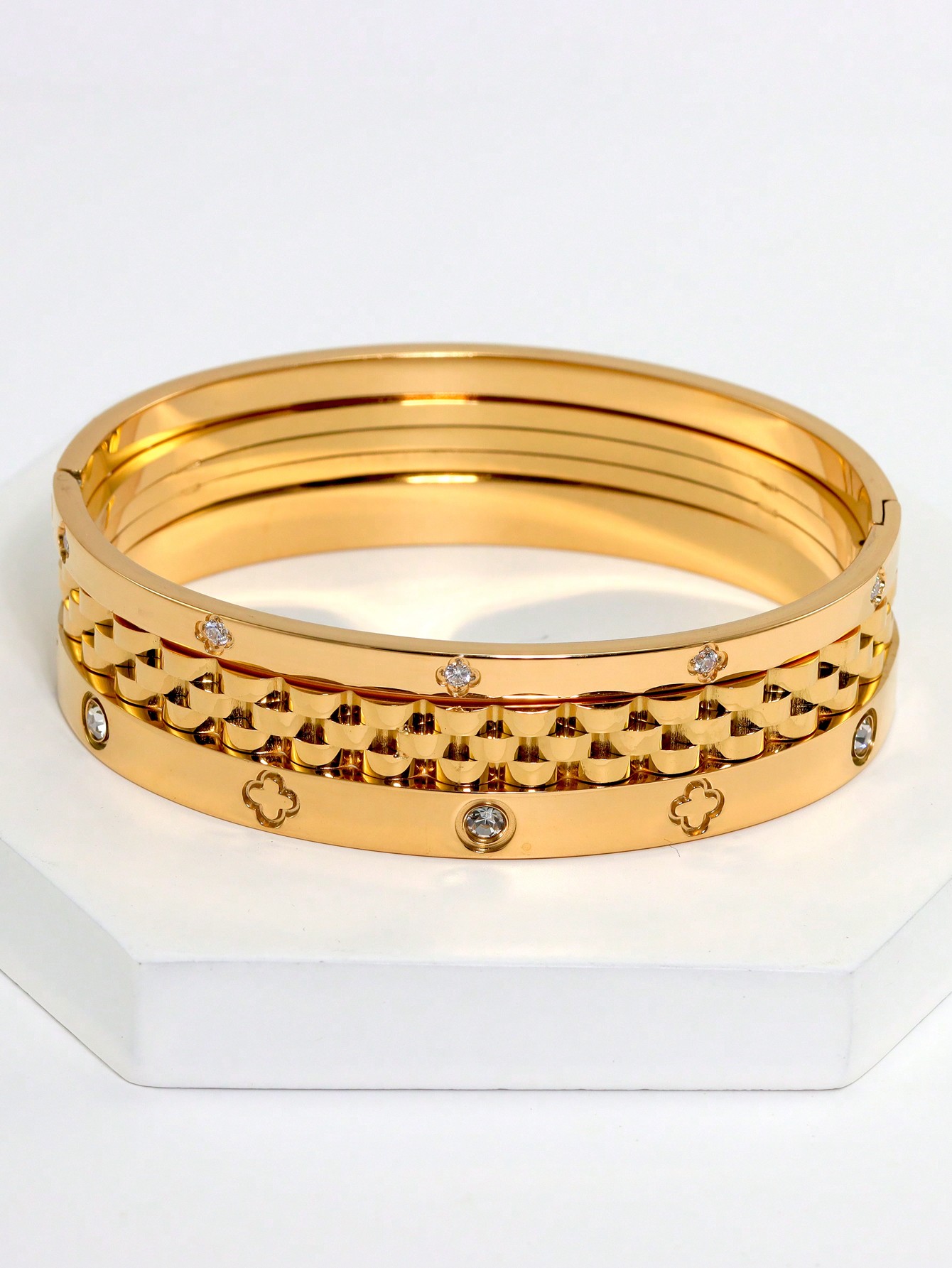 Gold plated stackable bracelet