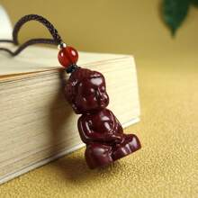 朱砂项链，男女款如来佛项链，项链 - 紅色 - 查看 4