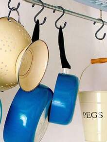 1/5/10个装,塑料涂层黑白多规格S型挂钩,多功能挂钩,厨房浴室收纳清洁挂钩S型挂钩 - 黑色 - 查看 7