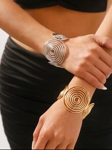 时尚螺旋金属手链，可调节，适合女性 - 手鐲 - 查看 1