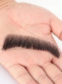 男士胡须真发仿真假胡子隐形逼真影视化妆伪装角色扮演胡子男士道具可反复使用 - 黑色 - 查看 5