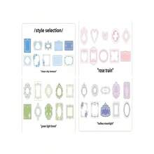 30张复古浮雕印刷专用纸厚记事本纸带蕾丝和蝴蝶结设计，适合简约风格日记本装饰或随机卡片书写 - 盒子粉紅色 - 查看 8