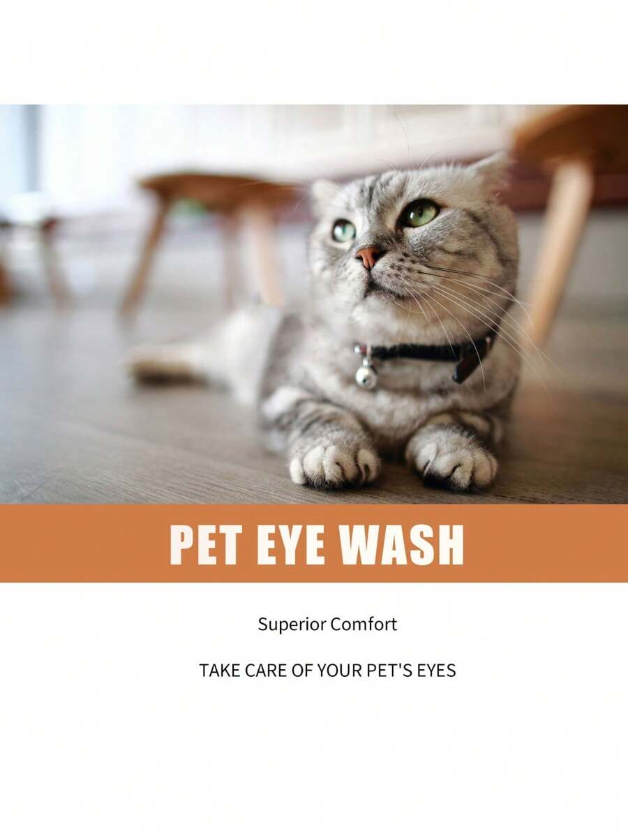 Pet Cat Eye Drops, Dog Tear Stain Remover Eye Wash Liquid, Gentle