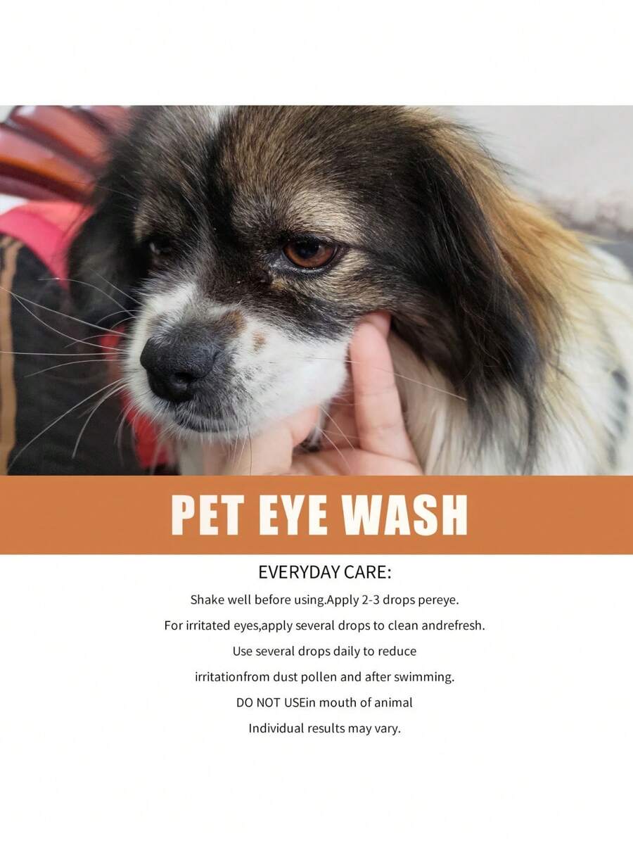 Pet Cat Eye Drops, Dog Tear Stain Remover Eye Wash Liquid, Gentle