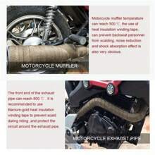 Exhaust Heat Wrap Roll Exhaust Pipe High Temperature Resistant Cloth For Car Motorcycle Fiberglass Heat Shield Tape With Stainless Ties-10M - 10M - View 4