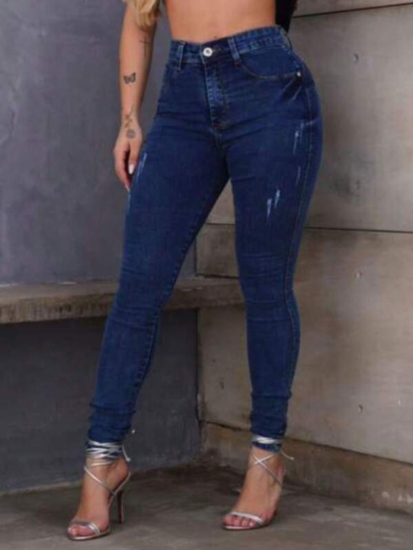 Calça Skinny Feminina Cintura Alta