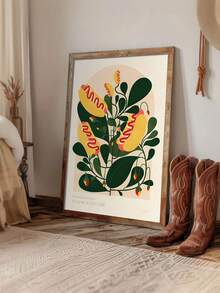 1 张艺术帆布海报 - 鲜艳的花卉图案，无框，适合卧室、办公室、客厅、咖啡厅、酒吧的室内墙壁装饰 - 独特的装饰艺术、现代、复古风格艺术品，适合春季、冬季 - 彩色 - 查看 2