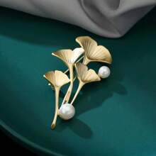 1 件时尚奢华郁金香、叶子和花环胸针，时尚多功能装饰胸针 - 金色 - 查看 8