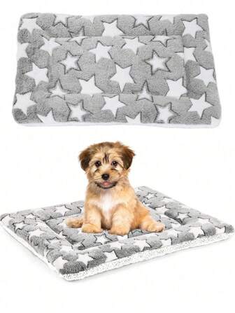1 PIEZA Estera de confort suave para todas las estaciones Colchón de franela para perros Alfombrilla de cama para cachorros - Adecuado para gatos y perros, acolchado de terileno, diseño versátil para interiores, estera de dormir suave y cálida lavable a máquina
