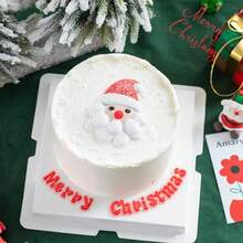 1 bộ đồ trang trí bánh sinh nhật ông già Noel giáng sinh, đồ trang trí bánh mềm để nướng - Nhiều màu - Xem 5