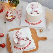 1 bộ đồ trang trí bánh sinh nhật ông già Noel giáng sinh, đồ trang trí bánh mềm để nướng - Nhiều màu - Xem 9