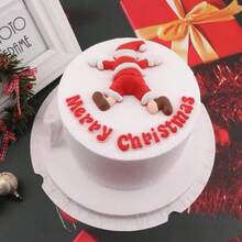 1 bộ đồ trang trí bánh sinh nhật ông già Noel giáng sinh, đồ trang trí bánh mềm để nướng - Nhiều màu - Xem 8