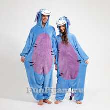 Pijamas de franela de animales para mujer y hombre parejas navidad calientitas, mono de dibujos animados, para Halloween Pijama de animales Monster Inc para adultos y hombres, mono de la universidad - Agua verde azul - Ver 1