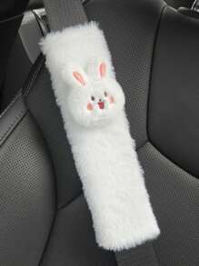 1件/2件汽车安全带肩套毛绒可爱兔熊安全带保护套内饰装饰适合春秋冬季使用 - 均碼 - 查看 3