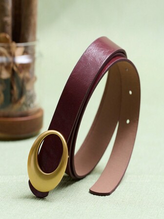 Modern exklusiv urban dam med guldpläterat vinrött läder, utsökt midjebälte, mångsidig accessoar lämplig för olika tillfällen och säsonger - Casual, Elegant, Business, Fest, Retro, Sexig, Street, Söt, Hoflig
