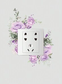 2 件简约素描花卉图案灯开关贴纸，牡丹玫瑰叶灯开关贴花插座装饰，自粘开关装饰贴花用于家居装饰，贴纸，墙贴花，乙烯基贴花，春季装饰品让您的家焕然一新，节日装饰贴纸礼物生日毕业 - 彩色 - 查看 7