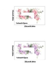 2 件简约素描花卉图案灯开关贴纸，牡丹玫瑰叶灯开关贴花插座装饰，自粘开关装饰贴花用于家居装饰，贴纸，墙贴花，乙烯基贴花，春季装饰品让您的家焕然一新，节日装饰贴纸礼物生日毕业 - 彩色 - 查看 8