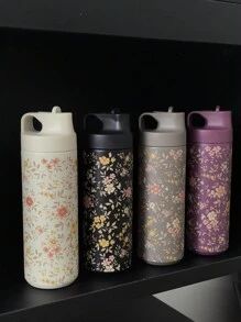 1 件 550ml/18.6oz 黄色花卉系列保温水瓶、杯子、翻盖饮水瓶、健身和户外运动水壶、学校用品、返校节日礼物 - 彩色 - 查看 11