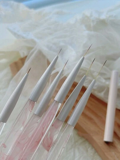 1支烟粉色美甲勾线笔（带盖），美甲沙龙法式勾线笔，适用于LED灯固化的美甲工具