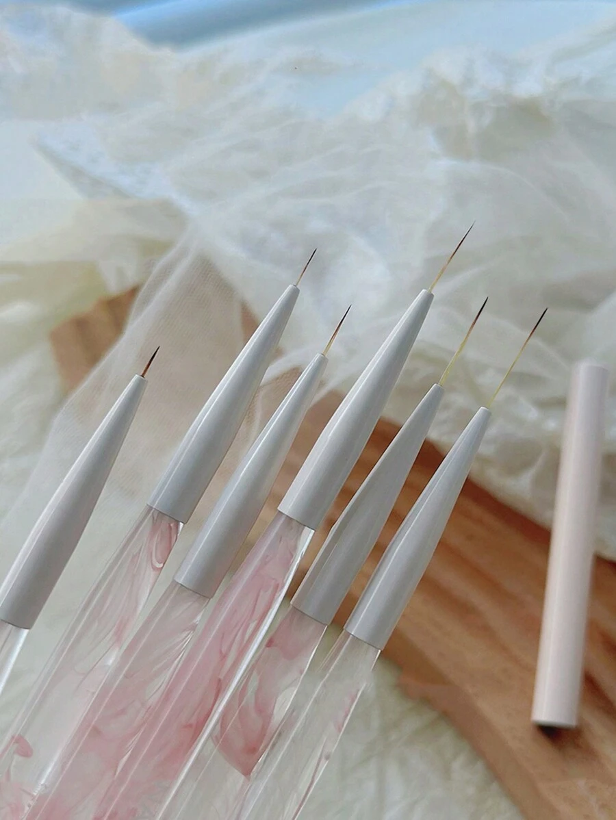 1支烟粉色美甲勾线笔（带盖），美甲沙龙法式勾线笔，适用于LED灯固化的美甲工具