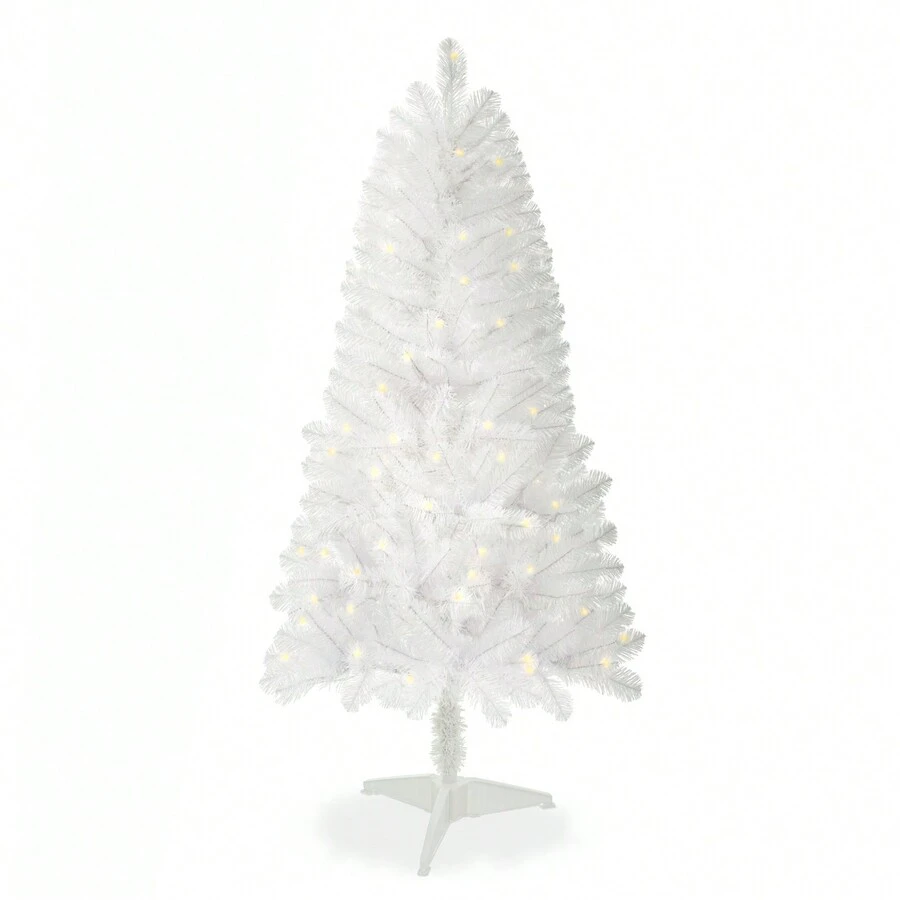 4ft White Artificial Christmas Tree Prelit With Stand ,100 Warm White