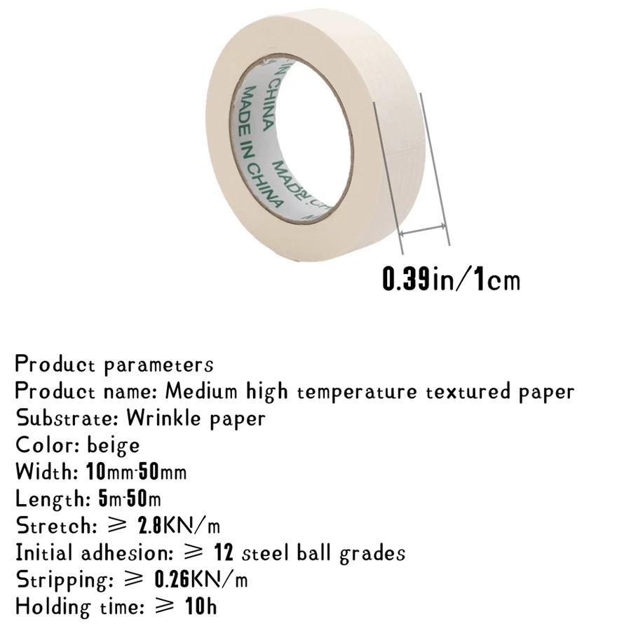 High Adhesive MultiPurpose White Masking Tape, Easy To Tear, Heat