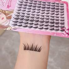 80 cụm lông mi đơn mỏng manh, cụm lông mi dày dặn kèm nhíp cần keo, nối mi tự làm cho vẻ ngoài mềm mại và tự nhiên, thích hợp sử dụng tại tiệm và tại nhà - L - Xem 7