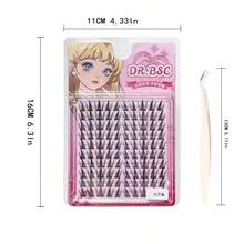 80 cụm lông mi đơn mỏng manh, cụm lông mi dày dặn kèm nhíp cần keo, nối mi tự làm cho vẻ ngoài mềm mại và tự nhiên, thích hợp sử dụng tại tiệm và tại nhà - L - Xem 2