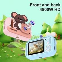2.4" Stand Camera, 48MP Dual Lens High Definition Cartoon Camera For Photos & Videos, Mini Compact Camera