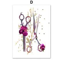 1 pieza Pintura de arte en lienzo para decorar la pared, póster y estampas nórdicas para el salón de belleza, opcional con marco, para peluquería, estilistas y esteticistas
