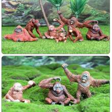 逼真的毛绒大猩猩玩具模型，非洲野生动物雕像，可爱的家居装饰，儿童生日礼物，男孩玩具，圣诞礼物 - 多色 - 查看 10