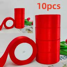 5 卷 4 厘米手工玫瑰缎带，婚礼长椅蝴蝶结装饰，花卉礼品包装饰边，新娘派对装饰，返校情人节