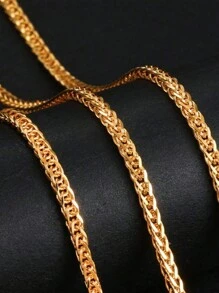 1 Piece S925 Sterling Silver Simple Chain Stackable Single Chain Necklace Sparkling Clavicular Chain Daily Wear - Yellow Gold - View 2