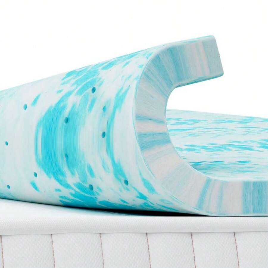 Cooling Gel Swirl Infused Memory Foam Mattress Topper Bed Topper For