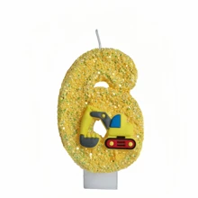 1pc Yellow Excavator Digital Candle Gold Creative Birthday Candle Is The Best Birthday Gift For Young Men's Birthday Party Every Day - Excavator - View 14