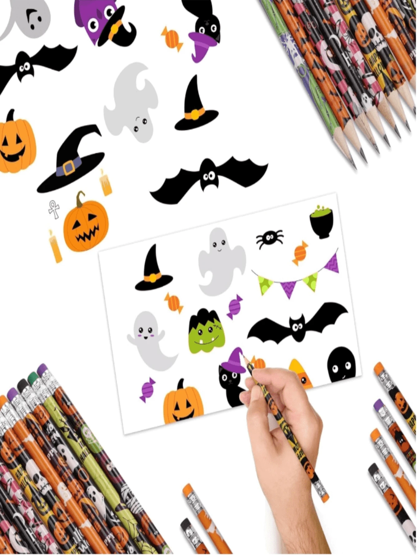 12pcs Halloween Pencil Stationery Party Favors Set, Halloween Themed