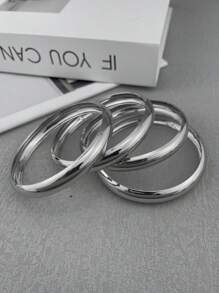 4pcs/3pcs Vintage Punk Asymmetric Big & Chunky Bracelet Set, Women Timeless Beauty Cuff Bracelet, Everyday Wear Jewelry Accessory