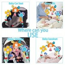 婴儿推车玩具带螃蟹海洋动物摇铃，可折叠拱形婴儿推车玩具适合 0-24 个月婴儿，适用于弹跳婴儿车、汽车座椅、婴儿床 - Ocean Crib Mobile - 彩色 - 查看 5