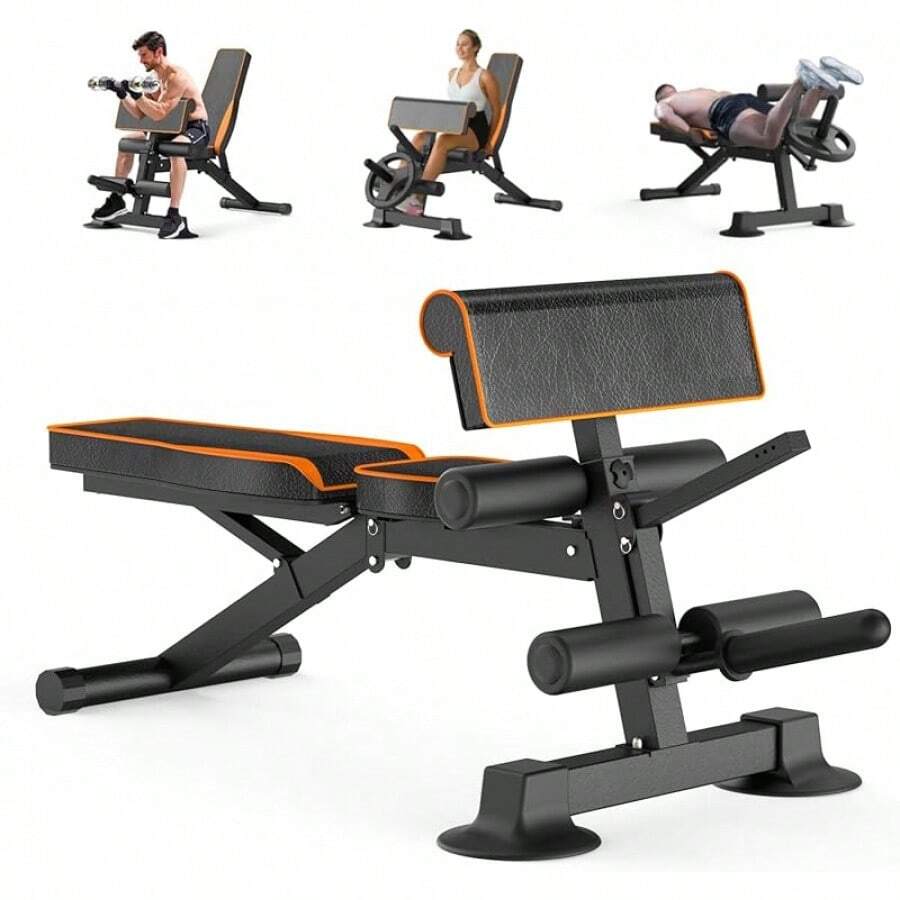 Adjustable Weight Bench, MultiFunction Preacher Curl Bench For Home