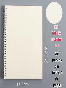 1 pieza Cuaderno de espiral creativo A5/B5, bloc de notas en blanco con tapa de plástico mate y diseño simple de cuadrícula - Multicolor - Ver 6