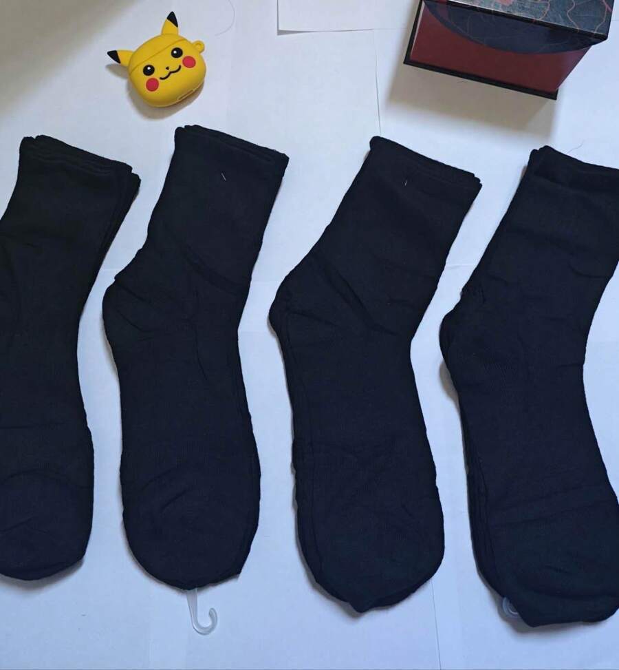 Kit 12 Pairs Of Men's White And Black Long Ankle Socks SHEIN UK