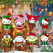 Weihnachtsdekoration Set, 8 Teile, Acryl, für , , ,  - Festliche Klassenzimmer Dekoration für Weihnachten, Halloween, Ostern, Thanksgiving - Ohne Batterien benötigt