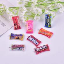 10 件逼真的 3D 零食袋饰物、巧克力树脂吊坠、DIY 耳环项链首饰配件 - 彩色 - 查看 2