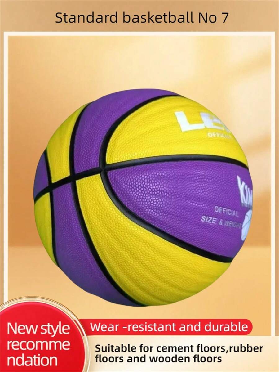 1 quả bóng rổ chính thức cỡ 7 dành cho người lớn thi đấu, đào tạo học sinh thanh thiếu niên, 8 tấm vỏ bọc bằng da thủ công, chống trượt bền bỉ trong nhà ngoài trời