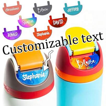 Personalized Name Plate For Owal Water Bottle 24oz 32oz 40oz | Custom Owal Name Plate Topper, Owal Water Bottle Accessories,Delicate Romance